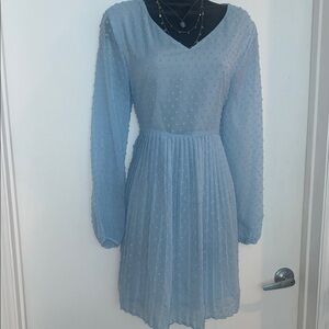 Light Blue Embroidered Dress